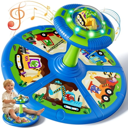 Sit and Spin Toys for Toddler, 360° Toddler Spinning Seat with LED Lights and Music, Spinning Toys for Toddlers 1-3 Year Old