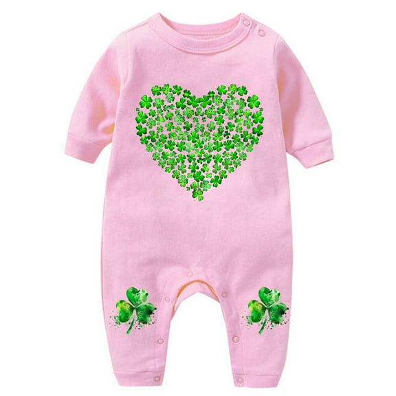 AUNVITO Soft Cotton Unisex Babies Romper 3-18M Long Sleeve Letter Print Snug Fit Crawler Suit for Play & Sleep