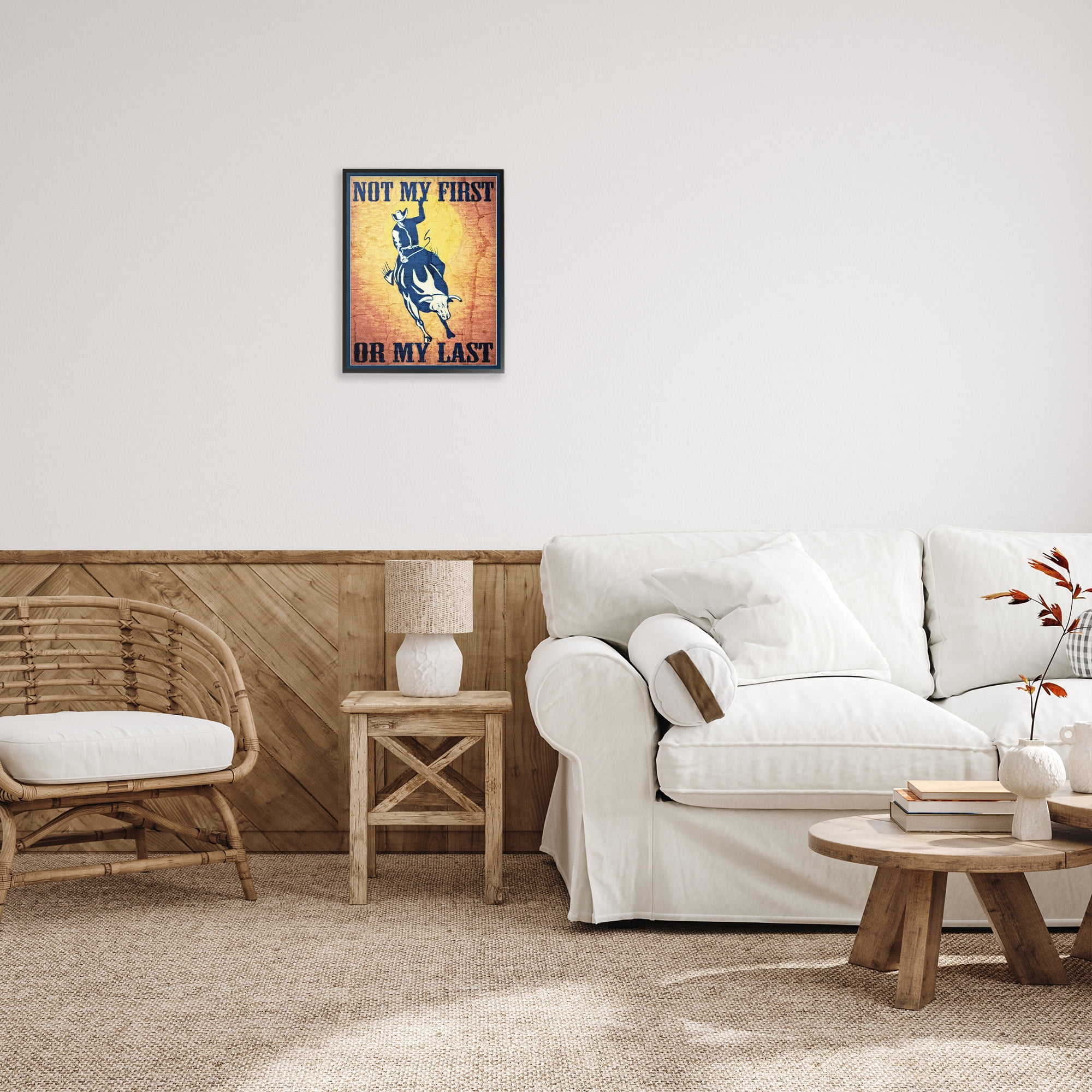 Stupell Industries Rodeo Cowboy Phrase Animals & Insects Painting Black Framed Art Print Wall Art, 16 x 20