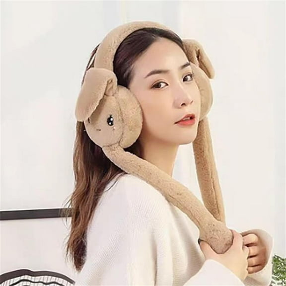 Internet celebrity popular plush rabbit earmuffs, children's cute and moving earmuffs, autumn and winter warmth ear warmers, wholesale of ear warmers