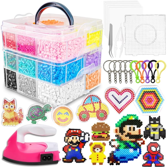 Kit Fuse Beads FUNZBO de 10 000 mm o más de 5 mm con set de plancha para niños de 5 a 12 años