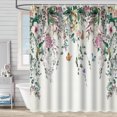 thumbnail image 1 of Bathroom curtain, green plant shower curtain, waterproof and mildew-proof, 3D digital printing, forest bath curtain partition, no drilling required, xh452, 120*180, 1 of 1