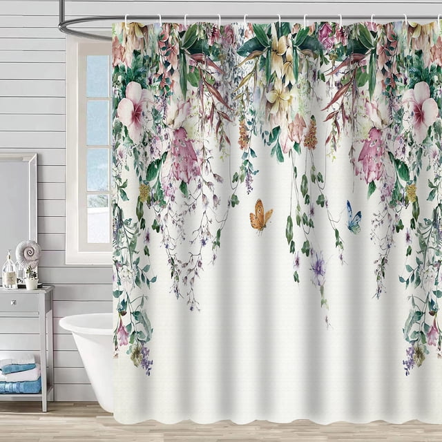 Bathroom curtain, green plant shower curtain, waterproof and mildew-proof, 3D digital printing, forest bath curtain partition, no drilling required, xh452, 120*180