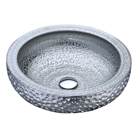 Anzzi Regalia Series Vessel Sink in Speckled Silver