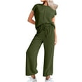 thumbnail image 2 of CHUMUD Two Piece Set for Women Cap Sleeve Tops Matching Wide Leg Pants Trousers Summer Casual Going Out, 2 of 8