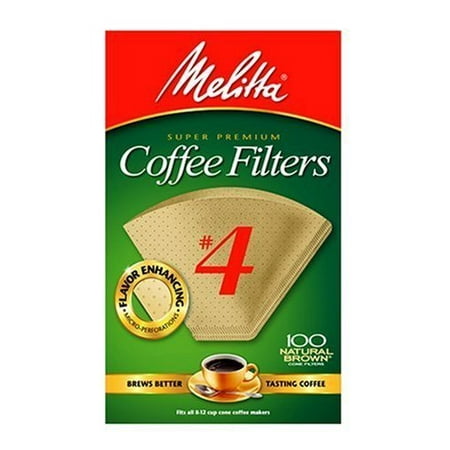 Melitta Cone Coffee Filters, Natural Brown #4, 100 Count (Pack Of 3) - Default Title