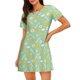 thumbnail image 1 of Easygdp Easter with eggs and flowers Camisón de manga corta para mujer, informal, estampado, 1 of 6
