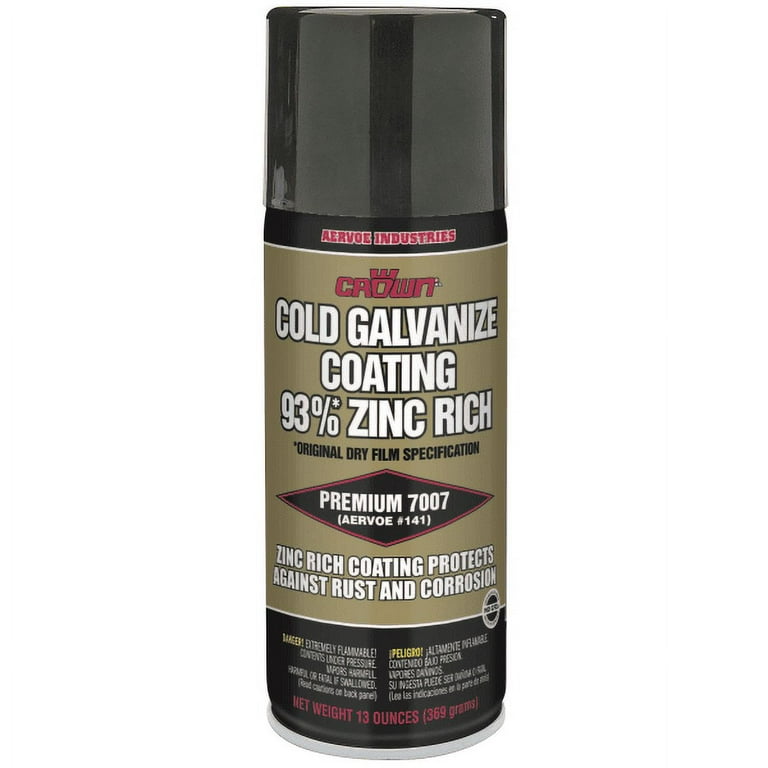 Crown Cold Galvanizing Compound, Fast Drying, Spray Rust Inhibitor