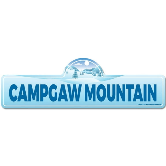 Campgaw Mountain Street Sign | Indoor/Outdoor | Skiing Skier Snowboarder Décor for Ski Lodge Cabin Mountian House | SignMission personalized gift