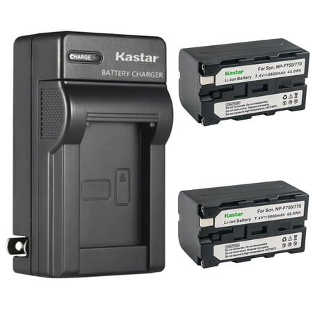 Kastar 2-Pack Battery and AC Wall Charger Replacement for Sony GV-D200 GV-D300 GV-D700 GV-D800 GV-D900 GV-HD700E HDR-AX2000 HDR-FX1 HDR-FX1000 HDR-FX1000E HDR-FX7 HDR-FX7E HDV-FX1 HDV-Z1 HVL-20DW