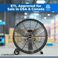 thumbnail image 2 of Comfort Zone 30-Inch 2-Speed High-Velocity Floor Fan with All-Metal Construction, Rubber Wheels, and Balanced Blades, 2 of 7