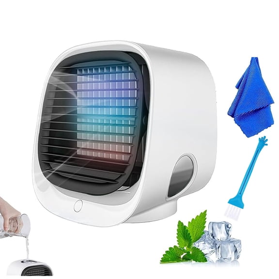 Portable Air Conditioners Lignoak Mini Air Conditioner Usb, Watercooled Humidifier With Night Light White Free Size