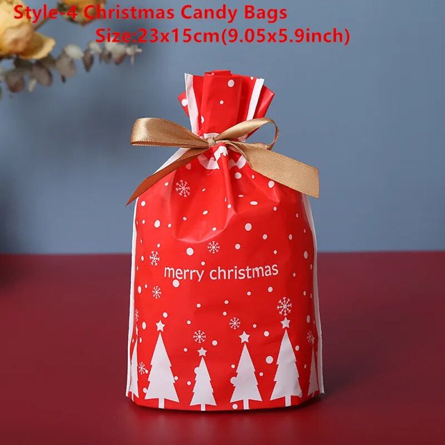 Caja de papel de Feliz Navidad, bolsa de embalaje de recuerdo de Papá Noel, decoración de fiesta de año nuevo, 5/10/20 piezas, 2024
