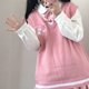 thumbnail image 1 of Suéter de lana Kawaii Kuromi Cinnamoroll My Melody Sanrioes, chaleco con cuello en V, ropa bonita para mujer, primavera y otoño, nuevo, 1 of 4