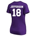 thumbnail image 3 of Women's Justin Jefferson Purple Minnesota Vikings Plus Size Fair Catch Name & Number Scoop Neck T-Shirt, 3 of 3