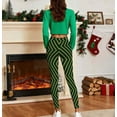thumbnail image 5 of Gamivast Striped Yoga Leggings for Women Plus Size High Waisted Tummy Control Stretchy Pants Christmas Pull on Holiday Leggings Casual Winter Fashion Workout Running Pants, 5 of 6