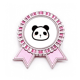 thumbnail image 1 of Panda animal, Panda peluda, gatita bonita. Insignia broche Medalla rosa premiada, 1 of 3