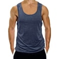 thumbnail image 2 of Xuniizn Tank Tops Mens Plus Size Crew Neck Tee Tops Sports Breathable Solid Color Sleeveless Muscle Shirts, S-3XL, 2 of 7