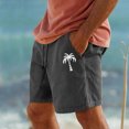 thumbnail image 2 of Work Shorts for Men Shorts Resort 3D Printed Shorts Elastic Waist Drawstring Boxer Shorts Dark Gray M, 2 of 6