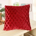thumbnail image 3 of XIBUFE 2026 New Decorative Throw Pillow for Couch 18" X 18" Soft Plush Textured Velvet Cushions for Sofa Luxury Indoor Decor Pillows for Living Room Bedroom,Throw Pillows,1Pack,Wine, 3 of 7