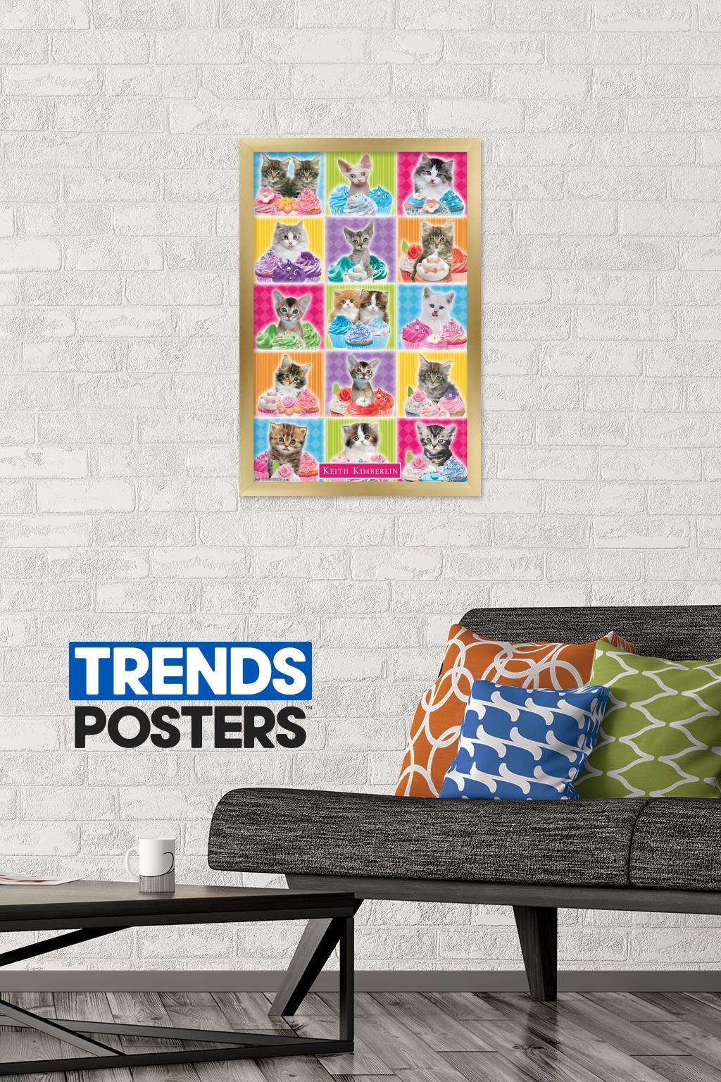 Keith Kimberlin - Kitten - Cupcake Wall Poster, 14.725" x 22.375", Framed