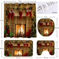 thumbnail image 5 of EcoNesxp Ensemble de Rideau de Douche de Noël Rouge avec Œillets Imperméable avec Tapis Motif Sapin de Noël Cheminée Ensemble de 4 Pcs Décoratif pour Salle de Bain, 5 of 5