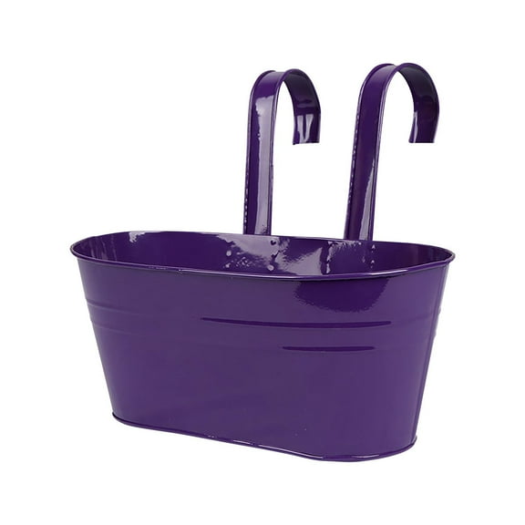 Harpi Flower Pots Outdoor Clearance, Hanging Flower Pot, 9.8 Inch Metal Iron Wall Flower Pot Indoor and Outdoor, Used for Fence, Balcony, Garden, Home Decoration with Detachable Hooks