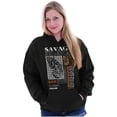 thumbnail image 3 of Urban Streetwear Savage Butterfly Unisex Plus Fleece Graphic Hoodie Brisco Brands 5X, 3 of 6