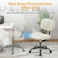 thumbnail image 4 of BEDDLE Home Office Task Desk Chair Armless Lumbar Support Low Back Height Adjustment,White, 4 of 7