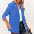 thumbnail image 7 of YUGYXL Long Sleeve Blazer for Women Solid Color Plus Size Suit Jacket Trendy Notched Lapel Shrug Open Front Blazers Fall Outdoor Streetwear Jacket Gift for Daughter Blue,M, 7 of 7