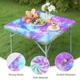 thumbnail image 4 of Colorful Tie Dye Pattern Square Fitted Tablecloth with Elastic Edge,Square Table Cover,Washable Elastic Table Cover for Home Kitchen Party Decor 36"x36", 4 of 6