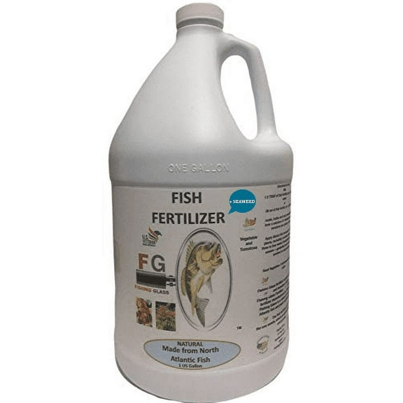 Fishing Glass Liquid (Fish Fertilizer) and Plus Seaweed, Organic Natural Plant Fertilizer with Soil Nutrients 1 Gallon
