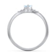 thumbnail image 4 of Birthstone Heart Ring with Shoulder Accents - Aquamarine (March), 4 of 4