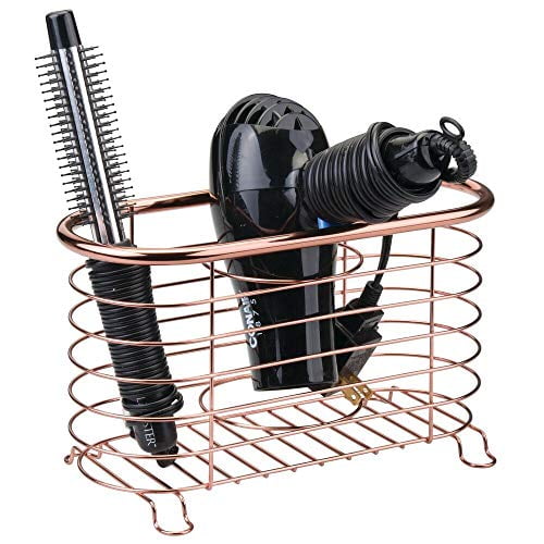 mDesign Metal Wire Hair Care & Styling Tool Organizer Holder Basket
