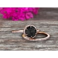 thumbnail image 2 of 2.25 Carat Round Black Diamond Moissanite Bridal Set 10k Rose Gold Engagement Ring Halo Stacking Matching Band Promise Ring Anniversary Ring Surprisingly Ring, 2 of 5
