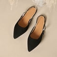 thumbnail image 5 of Black Women One Strap Backless Pointed Toe Flat Shoes Low Cut Casual Comfortable Slip On Cloth, 5 of 9