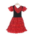 thumbnail image 3 of Vestido para niñas, hermoso disfraz de bailarina de Flamenco español, traje de baile para actuaciones de abril de Sevilla para niños, 3 of 5