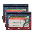 thumbnail image 2 of Red Blue Star at Night 2 Pack Pencil Pouch for 3 Ring Binder Smooth Zipper Folders with Pockets Clear Window Pencil Case, 2 of 6