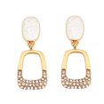 thumbnail image 5 of enjoywould 1 Paire de Boucles d'Oreilles Géométriques Creux Carré Élégant Strass Incrusté Strass Incrusté Bijoux de Mode, 5 of 5