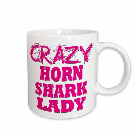 

3dRose Crazy Horn Shark Lady Ceramic Mug 11-ounce