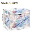 thumbnail image 3 of WOBOGO Snowman Train Large Collapsible Storage Box Flip Lid Fabric Decorative Organizer Container Basket with Handles 16.5×12.6×11.8in, 3 of 7