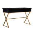 thumbnail image 4 of Linon Campaign Two-Drawer Metal Desk in Black, 4 of 14