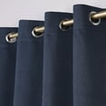thumbnail image 3 of Superior Nyan 100% Blackout Curtains Set of 2, Grommet Header Curtain Panel Pair, Navy Blue, 52"W x 108"L, 3 of 9