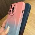 thumbnail image 4 of ELEHOLD Magnetic iPhone 14 Pro Case Compatible with MagSafe, Cute Gradient Bi-Color Case for Women Men, Soft TPU Shockproof Slim Cover with Camera Lens Protector for iPhone 14 Pro,Blue Red, 4 of 6