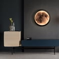 thumbnail image 1 of yeacher Lunar LED Vanity Mirror with Touch Control, Moon Surface Design, 25cm Wooden Frame, USB-Powered, 3-Color Lighting, Decorative Night Light for Home Decor, 1 of 6