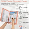thumbnail image 4 of Glitter Clipboard with Storage, Storage Clipboard with Pen Holder,A4 Binder Clip Boards 8.5x11 with Low Profile Clip,Side Opening Sparkle Clipboards, Clipboards Folder for Office Supplies, 4 of 6
