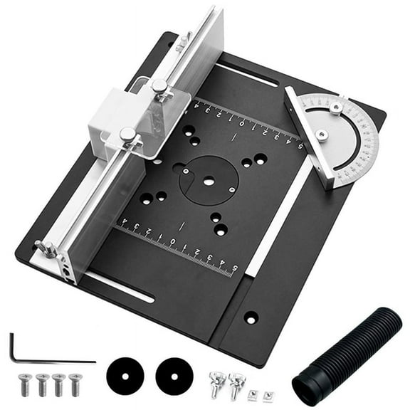 1Set Milling Table Insert Plate,Aluminium Milling Table for Router with Holder Chamfer Torque, Table Router Insert Plate