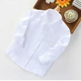 thumbnail image 4 of PINQI Kids Cute Blouse Toddler Boys and Girls Classic Lapel Shirt Cotton Soft Long Sleeve Basic Top for 3 To 13 Years Fall Spring Clothes(White-3,6-7 Years), 4 of 8