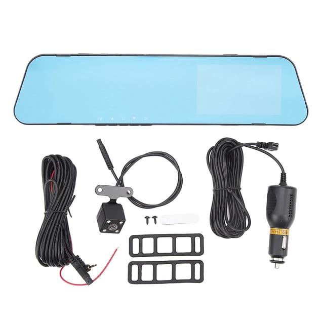 Cámara de tablero con espejo retrovisor 1080P 4.0 pulgadas Lente dual Antideslumbrante Imagen estabilizada electrónicamente Pantalla grande para automóvil sin tarjeta de memoria