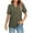 Army Green Short Sleeve for Women, variant on Women's Short Sleeve V Neck Half Button Blouse Soft Breathable Daily Work Casual Top Army Green XXL